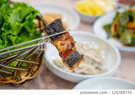 Korean bbq food. Grilled eel 126766735