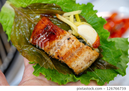 Korean bbq food. Grilled eel 126766739