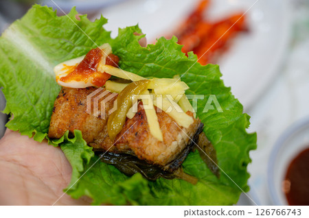 Korean bbq food. Grilled eel 126766743