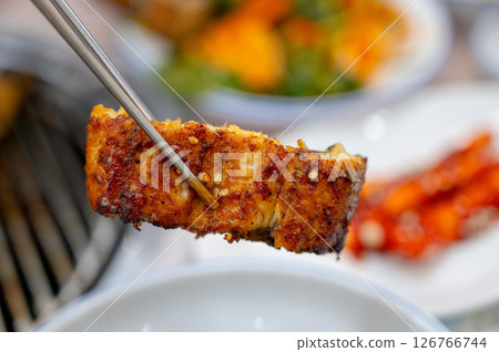 Korean bbq food. Grilled eel 126766744