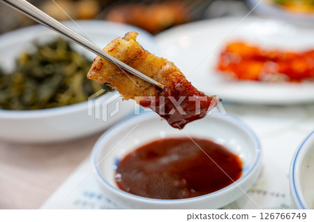 Korean bbq food. Grilled eel 126766749