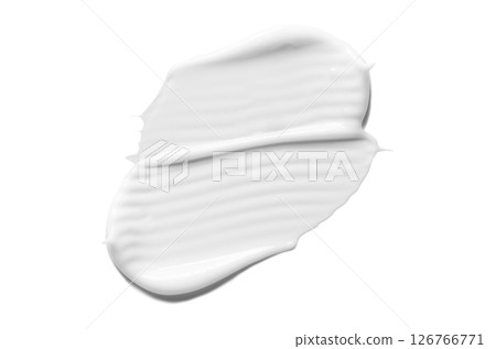 A sample of a white cosmetic moisturizer or anti-aging cream. Isolated on a white background. 126766771