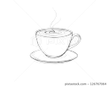 Coffee Cup Halftone Dot Illustration Isolated 126767064
