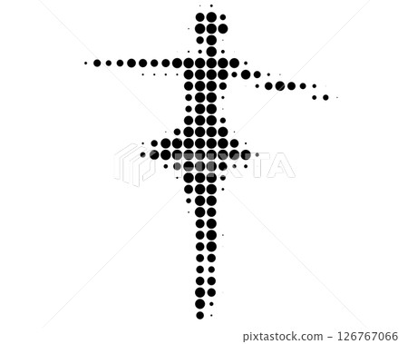 Ballerina Silhouette Dotted Halftone Effect 126767066