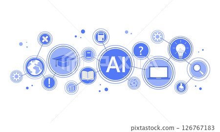 Artificial Intelligence and Education Icons Set 3 126767183