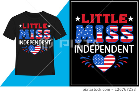 Little miss independent t shirt design Vector 126767258