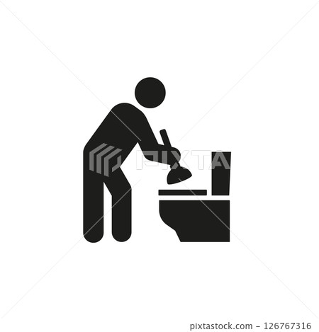 Toilet Cleaning Icon 126767316