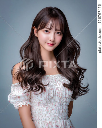 [Hairstyle Sample] Female Cut Model Hair Catalog Long Hair Beauty Image 126767456
