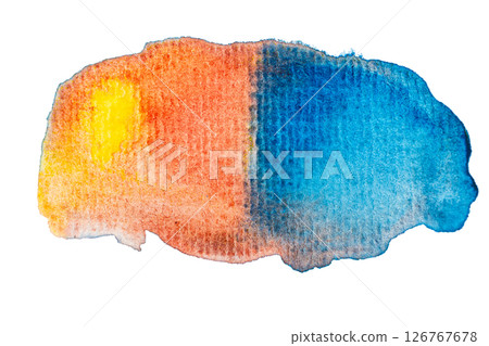 Vibrant abstract watercolor art in blue and orange hues capturing light and texture Vibrant abstract watercolor art in blue and orange hues capturing light and texture 126767678