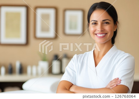 Confident Spa Therapist in Modern Studio Confident Spa Therapist in Modern Studio 126768064