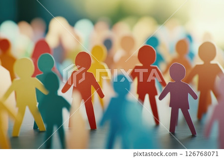 Colorful Paper Figures Representing Diversity Colorful Paper Figures Representing Diversity 126768071