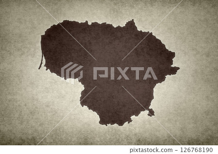 Map of Lithuania printed on a paper Map of Lithuania printed on a paper 126768190