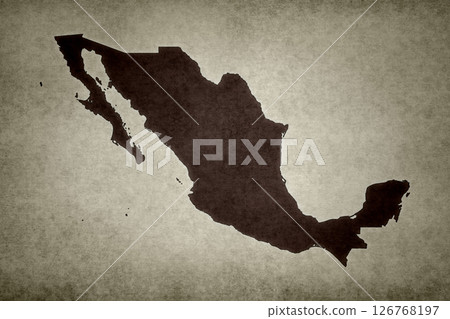 Map of Mexico printed on a paper Map of Mexico printed on a paper 126768197