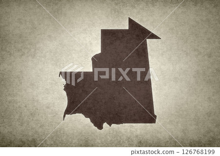 Map of Mauritania printed on a paper 126768199