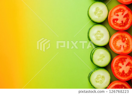 Colorful gradient of fresh vegetables 126768223