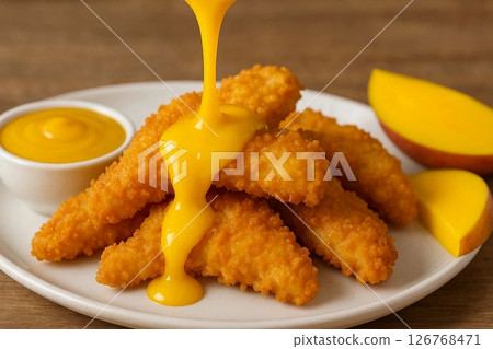 Grilled Mango with Mango Sauce 126768471