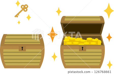 Treasure chest with gold coins Treasure chest with gold coins 126768661