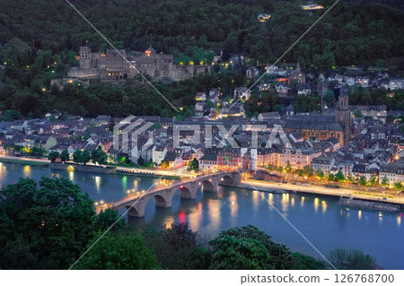 Photo of the panoramic view of the Heidelberg Old Town Photo of the panoramic view of the Heidelberg Old Town 126768700