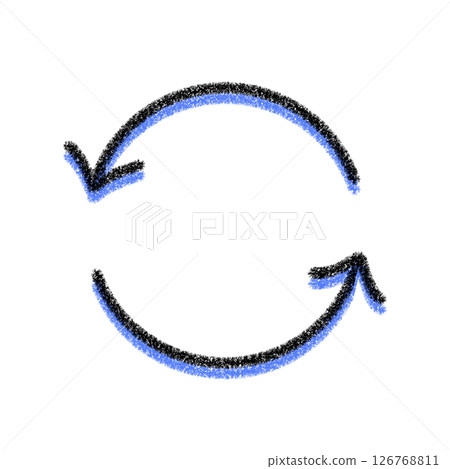 Black and blue rotating arrows - simple illustration | symbol of recycling and renewal Black and blue rotating arrows - simple illustration | symbol of recycling and renewal 126768811