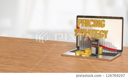 The Pricing Strategy on notebook for marketing concept 3d Rendering. 126769207