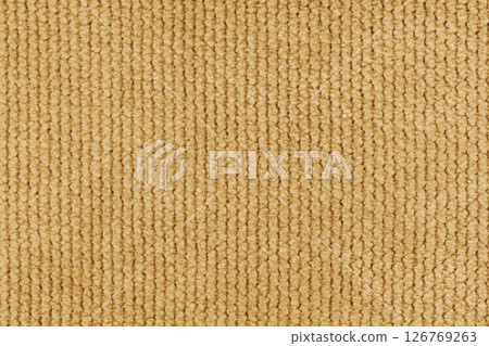 Texture of velour jacquard yellow fabric close up, macro. Cloth structure, textile background Texture of velour jacquard yellow fabric close up, macro. Cloth structure, textile background 126769263
