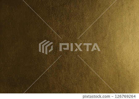 Glossy structure yellow genuine leather with gradient lighting effect, leatharette texture 126769264