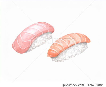 Cute sushi in pastel colors 126769884