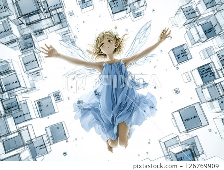 科技仙子 - 生活在虛擬空間的仙子 - 資料仙子的插畫 科技仙子 - 生活在虛擬空間的仙子 - 資料仙子的插畫 126769909