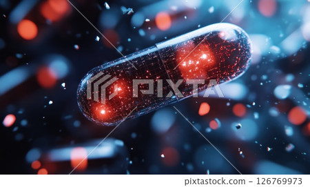 High-Tech Capsule in Motion, Abstract Background, Medical Innovation 126769973