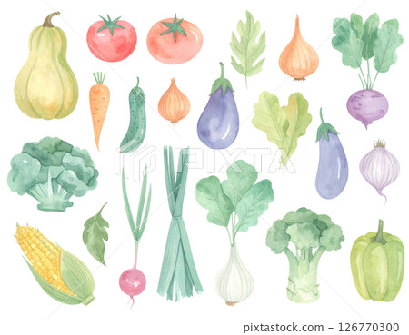 Transparent background Various vegetables 126770300