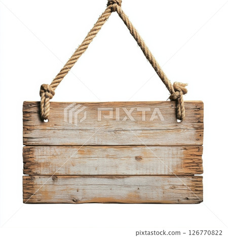 Vintage Wooden Hanging Sign with Rustic Look...-插圖素材 [126770822] - PIXTA圖庫