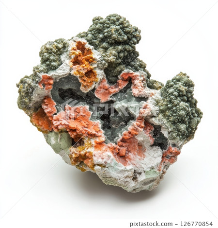 Beautiful Formation of Isolated Minerals on White Background 126770854