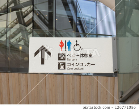 車站內的象形引導標誌 126771086