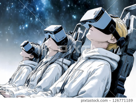 Illustration material of future education classes using VR 126771189