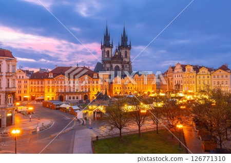 Church of Our Lady before Tyn at dawn, Prague, Czech Republic Church of Our Lady before Tyn at dawn, Prague, Czech Republic 126771310