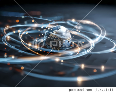 在虛擬世界中重建的地球CG素材 126771711