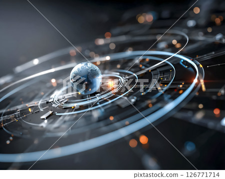 在虛擬世界中重建的地球CG素材 126771714