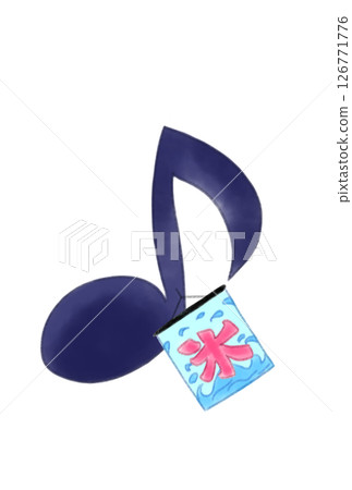 Musical note with ice flag Musical note with ice flag 126771776