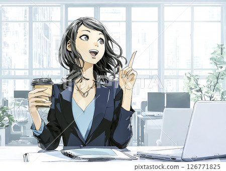 Illustration material of a businesswoman with an idea 126771825