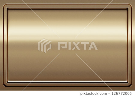 Light shining on 3d bronze metal panel wall. abstract background. 3D rendering 126772005