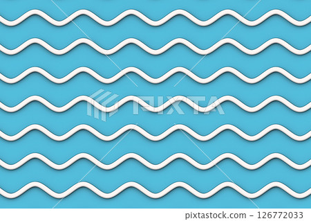 Blue white wavy line pattern. Ripple texture. Modern ceramic wall tile texture. Abstract pattern background, 3d rendering Blue white wavy line pattern. Ripple texture. Modern ceramic wall tile texture. Abstract pattern background, 3d rendering 126772033