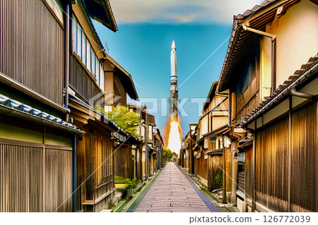 Japanese house and rocket 126772039