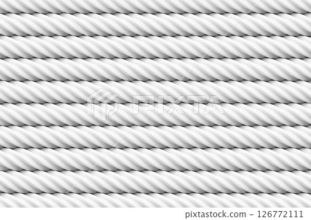 White rope stacking in horizontal pattern background, abstract texture background, 3d rendering 126772111