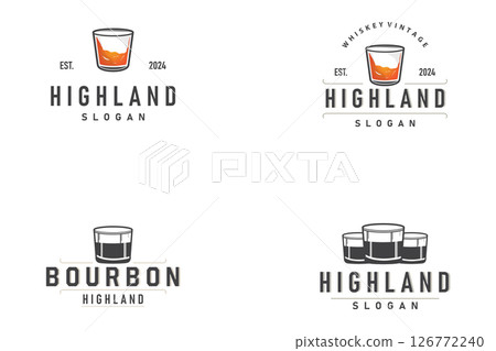 simple minimalist whiskey logo design, bourbon drink design old retro vintage ornament illustration symbol brand product template, business, bar, cafe, restaurant simple minimalist whiskey logo design, bourbon drink design old retro vintage ornament illustration symbol brand product template, business, bar, cafe, restaurant 126772240