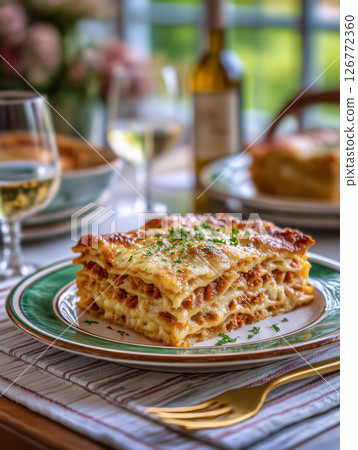 美味的千層面,一種義大利麵食 美味的千層面,一種義大利麵食 126772360