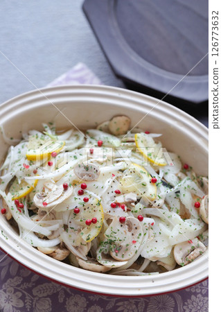 Pickled onion and horse mackerel Pickled onion and horse mackerel 126773632