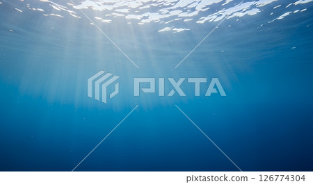 Sunlight dramatically illuminates the bottom of the water 126774304