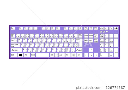Realistic keyboard illustration material Colorful purple Desktop Vector Realistic keyboard illustration material Colorful purple Desktop Vector 126774387