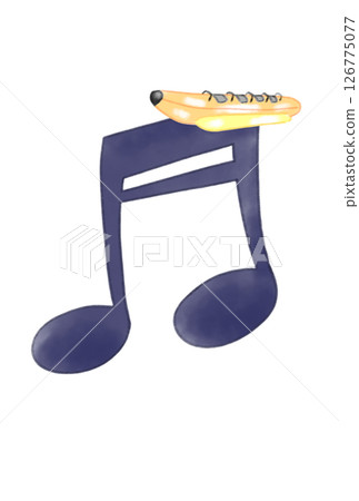 Musical note with banana boat 126775077