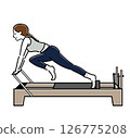 Woman stretching her knees with machine pilates 126775208
